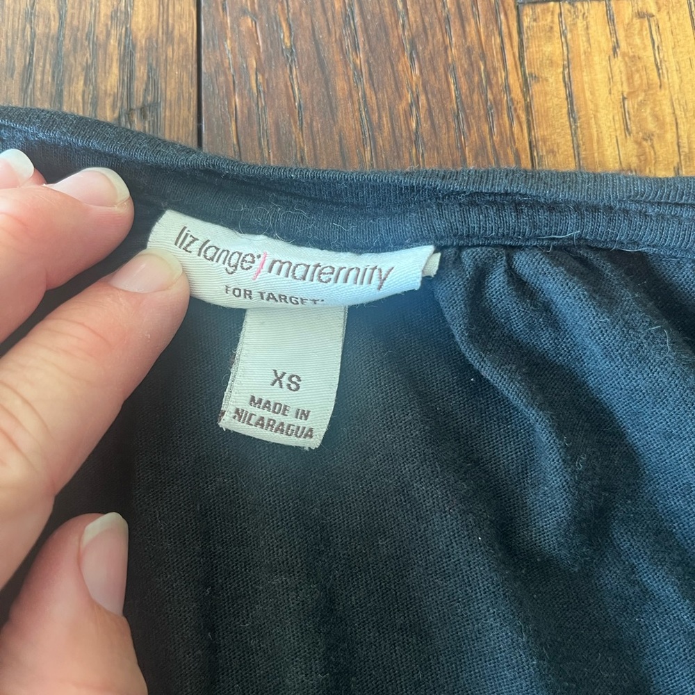 Liz Lange Black V-Neck Long Sleeve Blouse - Picture 2 of 3